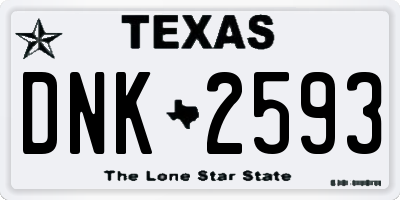 TX license plate DNK2593