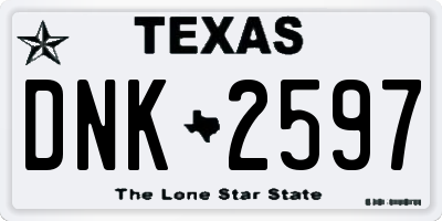 TX license plate DNK2597