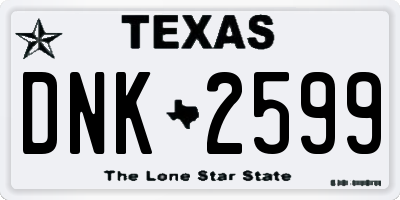 TX license plate DNK2599