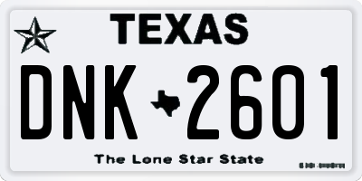 TX license plate DNK2601