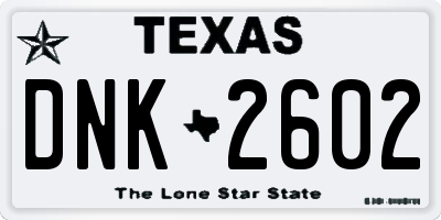 TX license plate DNK2602