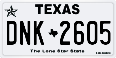 TX license plate DNK2605
