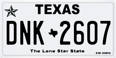 TX license plate DNK2607