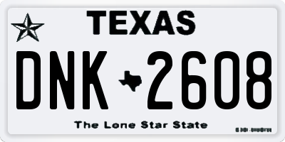 TX license plate DNK2608