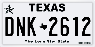 TX license plate DNK2612