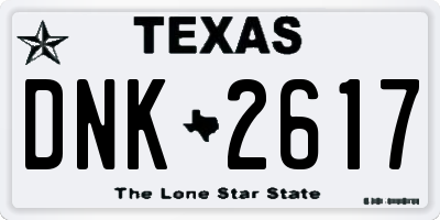 TX license plate DNK2617