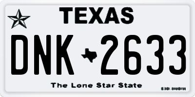 TX license plate DNK2633