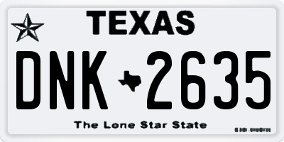 TX license plate DNK2635