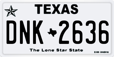 TX license plate DNK2636