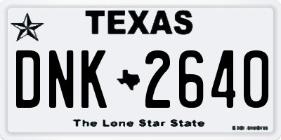 TX license plate DNK2640