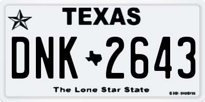 TX license plate DNK2643