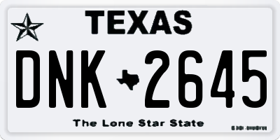 TX license plate DNK2645