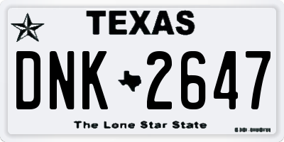 TX license plate DNK2647