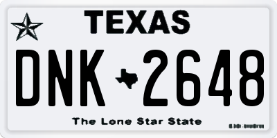 TX license plate DNK2648