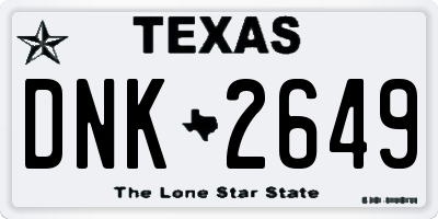 TX license plate DNK2649