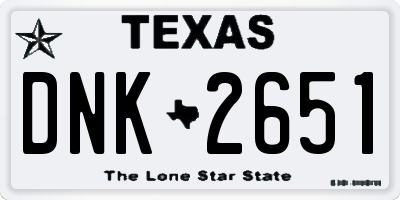 TX license plate DNK2651
