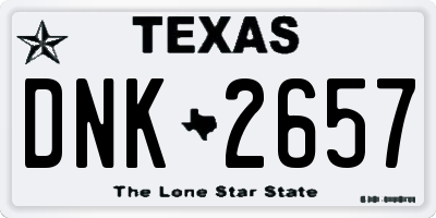 TX license plate DNK2657