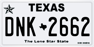 TX license plate DNK2662