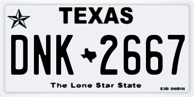 TX license plate DNK2667