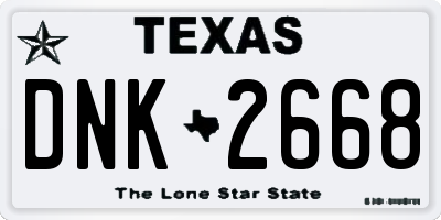 TX license plate DNK2668