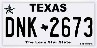 TX license plate DNK2673