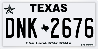 TX license plate DNK2676