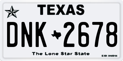TX license plate DNK2678