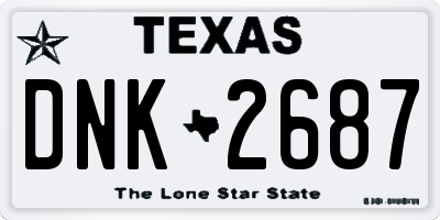 TX license plate DNK2687
