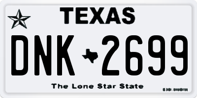 TX license plate DNK2699