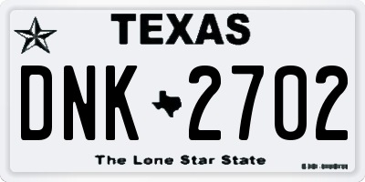 TX license plate DNK2702