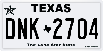 TX license plate DNK2704