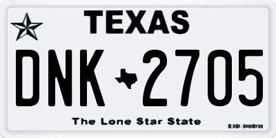 TX license plate DNK2705