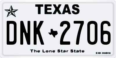 TX license plate DNK2706