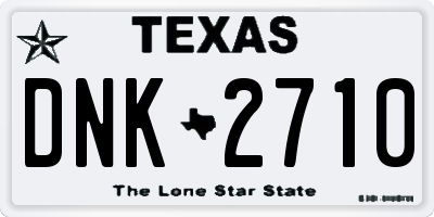TX license plate DNK2710