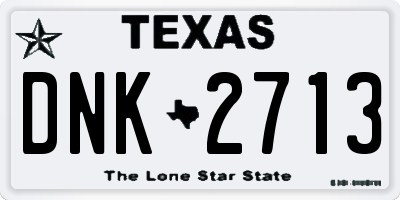 TX license plate DNK2713