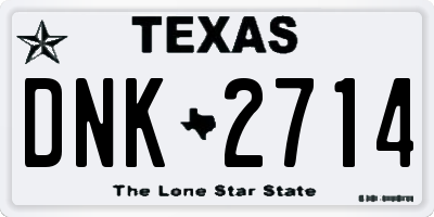 TX license plate DNK2714