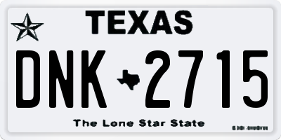 TX license plate DNK2715