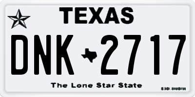 TX license plate DNK2717