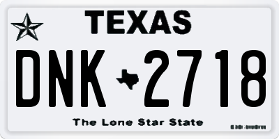 TX license plate DNK2718