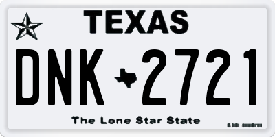 TX license plate DNK2721