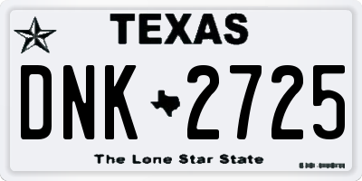 TX license plate DNK2725