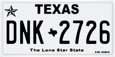 TX license plate DNK2726
