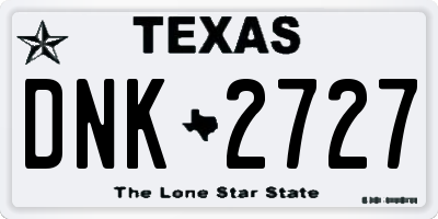 TX license plate DNK2727