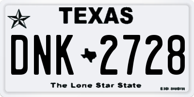 TX license plate DNK2728