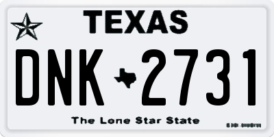 TX license plate DNK2731