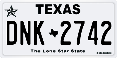 TX license plate DNK2742
