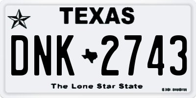 TX license plate DNK2743
