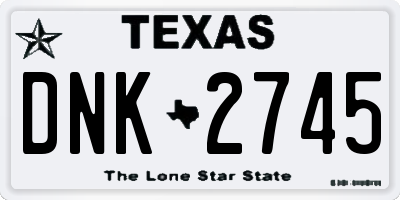 TX license plate DNK2745