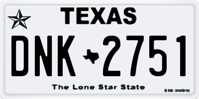 TX license plate DNK2751