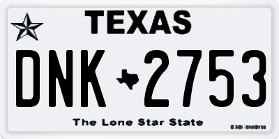 TX license plate DNK2753